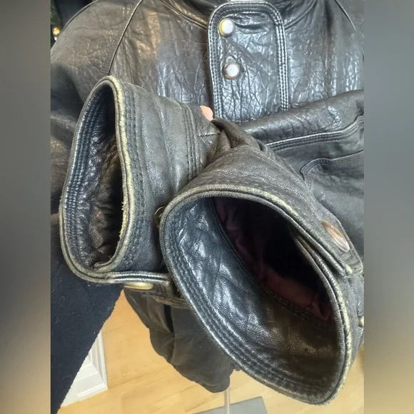 Vintage Nautica Genuine Leather Jacket Men’s Size 46 Black - Picture 10 of 11